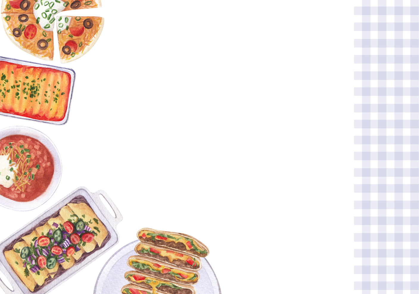 Mexican Food Frame Watercolor Illustration